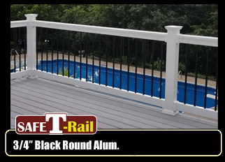 Vinyl Railing - Certified Railing System - Round Aluminum Spindle
